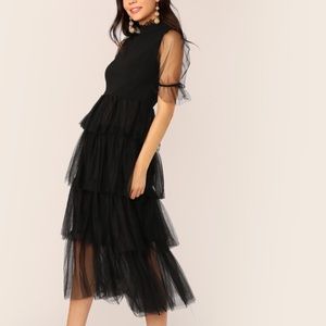 Revolve black tiered dress